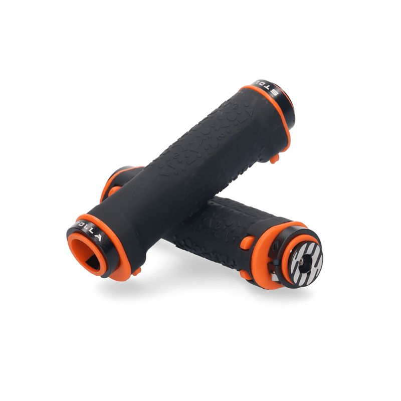 Black and orange mtb grips sale