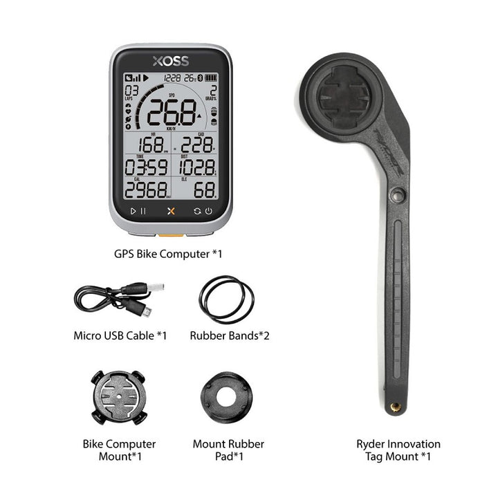 XOSS / RYDER INNOVATION G+ Gen 3 GPS Computer + Tag Outfront Mount