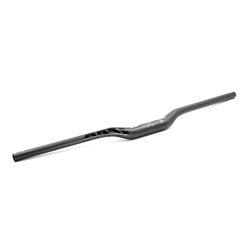 Black motorcycle handlebar on a white background