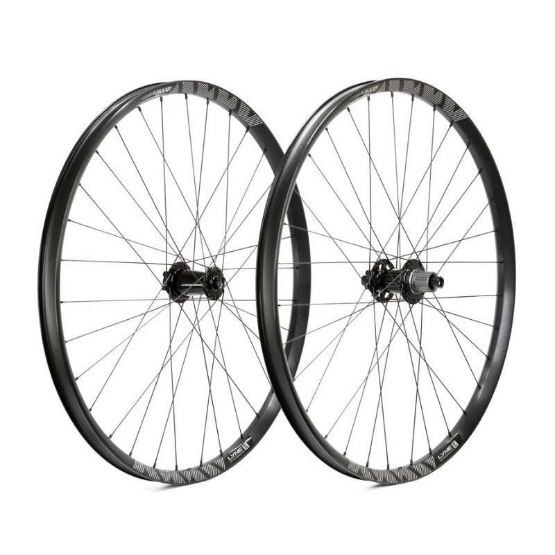 Pair of bicycle wheels on a white background