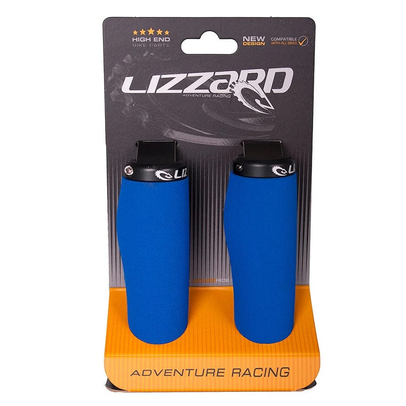 LIZZARD Seizer Ergo Lock-On Foam Grips - blue