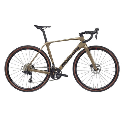 A sand BIANCHI Impulso Comp GRX 610 12-Speed bike
