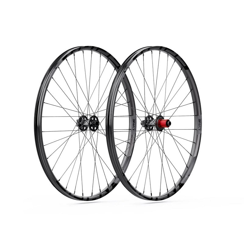 Pair of bicycle wheels on a white background