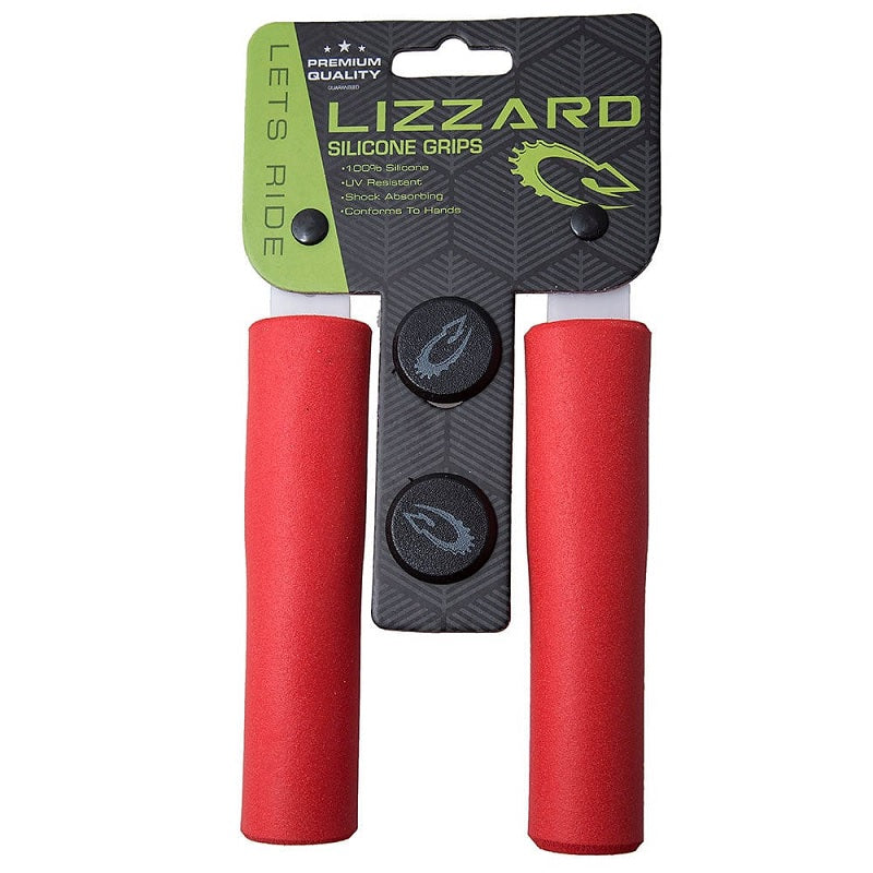 LIZZARD Seizer Ergo Lock-On Foam Grips - red