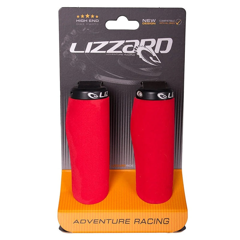 LIZZARD Seizer Ergo Lock-On Foam Grips - red