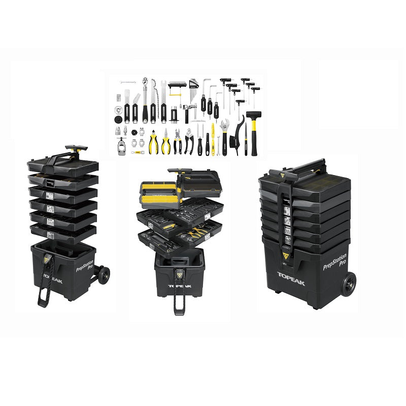 TOPEAK ロードバイク&MTB用ローダー4点セット TOPEAK Prepstation Pro Toolkit with 55 Piece Professional Tools