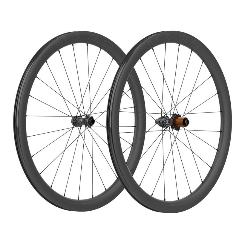 Pair of bicycle wheels on a white background
