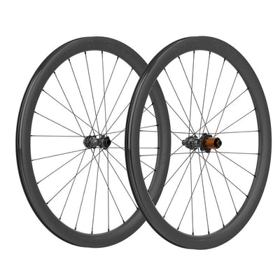 Pair of bicycle wheels on a white background