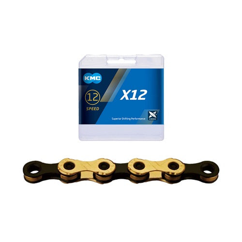 KMC X12 12-Speed Gold/Black Chain – Bike Addict