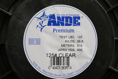 ANDE Premium Clear (Size 3 / 125 Pound) Monofilament