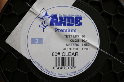 ANDE Premium Clear (Size 2 / 80 Pound) Monofilament