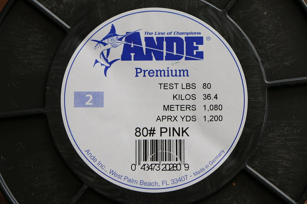 ANDE Premium Pink (Size 2 / 80 Pound) Monofilament