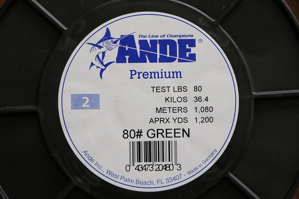 ANDE Premium Green (Size 2 / 80 Pound) Monofilament