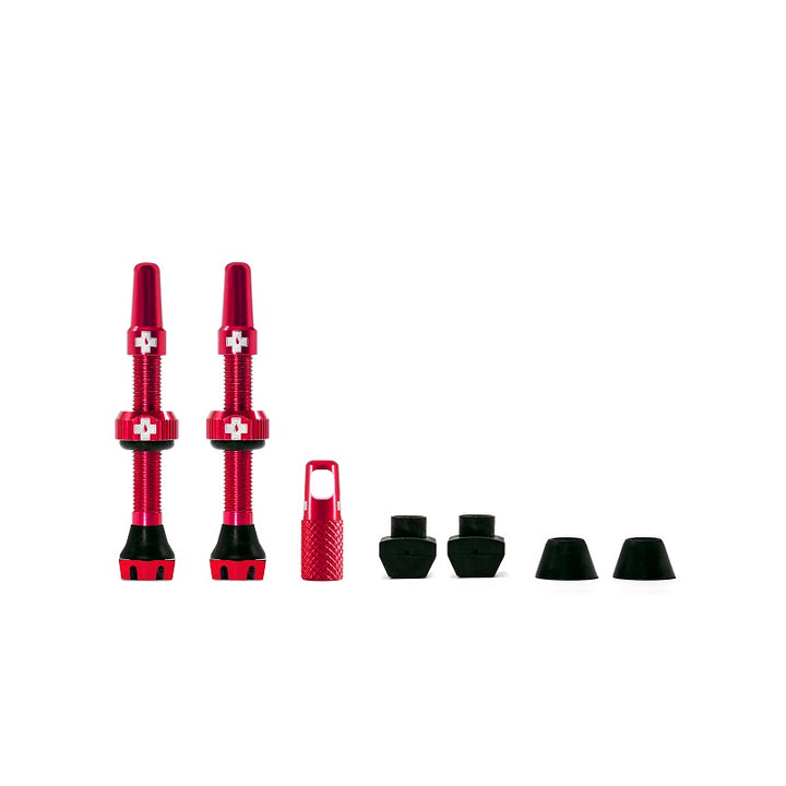 BW Tubeless Presta Valve Stems (44mm) - 2 Pack With Removable Core & Integrated Valve Tool, Black